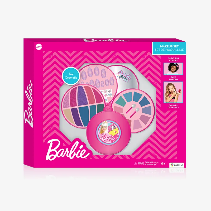 4 Decks round cosmetic case, Barbie