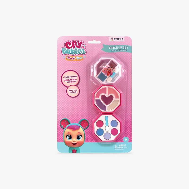 3 Decks Small Round Cosmetic Case, Cry Babies