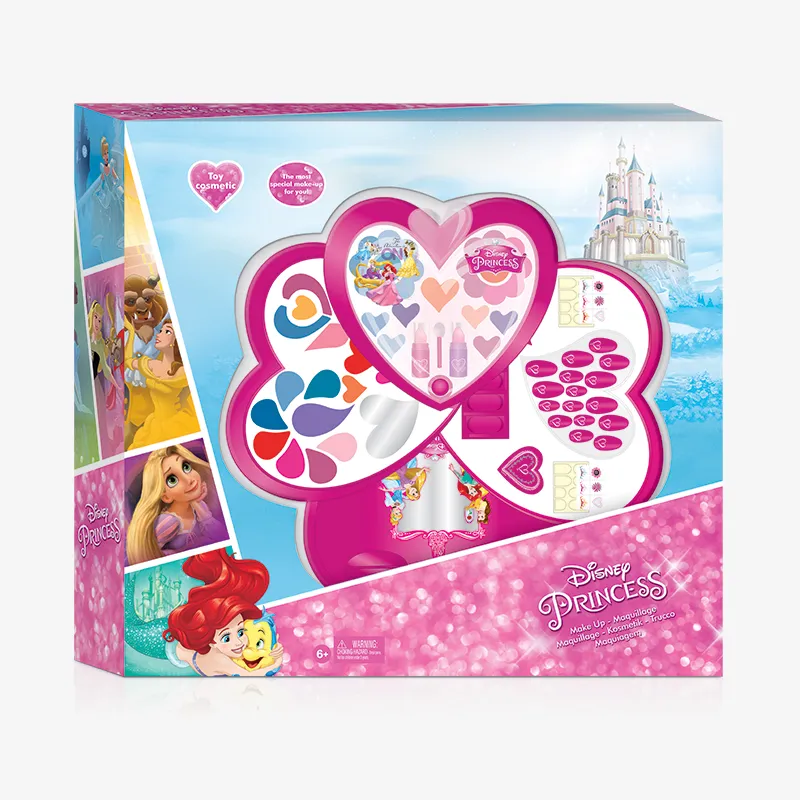 4 Decks Heart Shape Cosmetic Case, Disney Princess