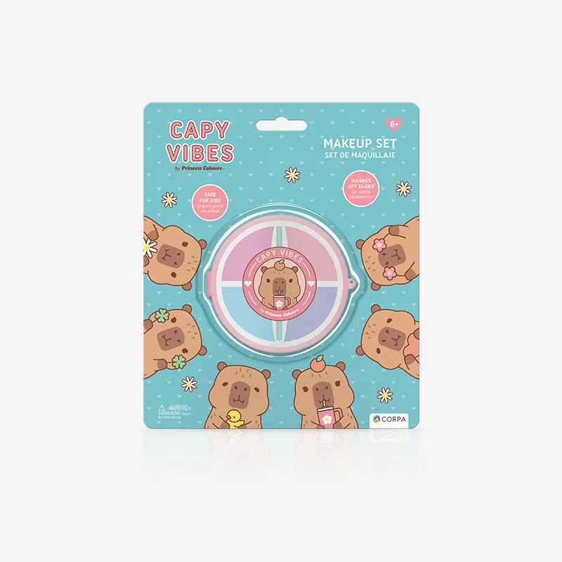 Round Makeup Case, Capy Vibes