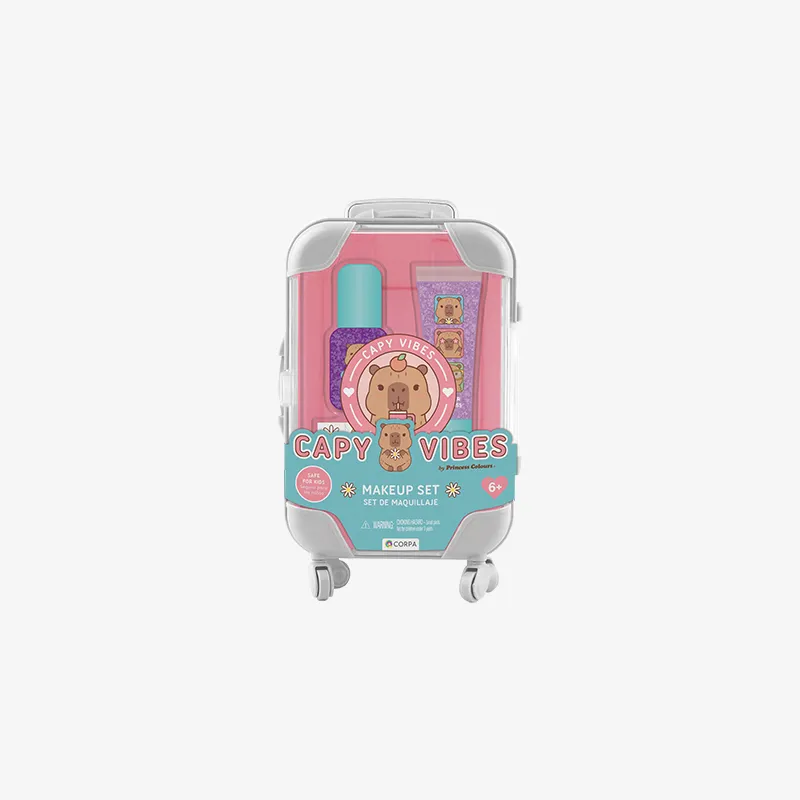 Small Mini Trolley With Makeup, Capy Vibes