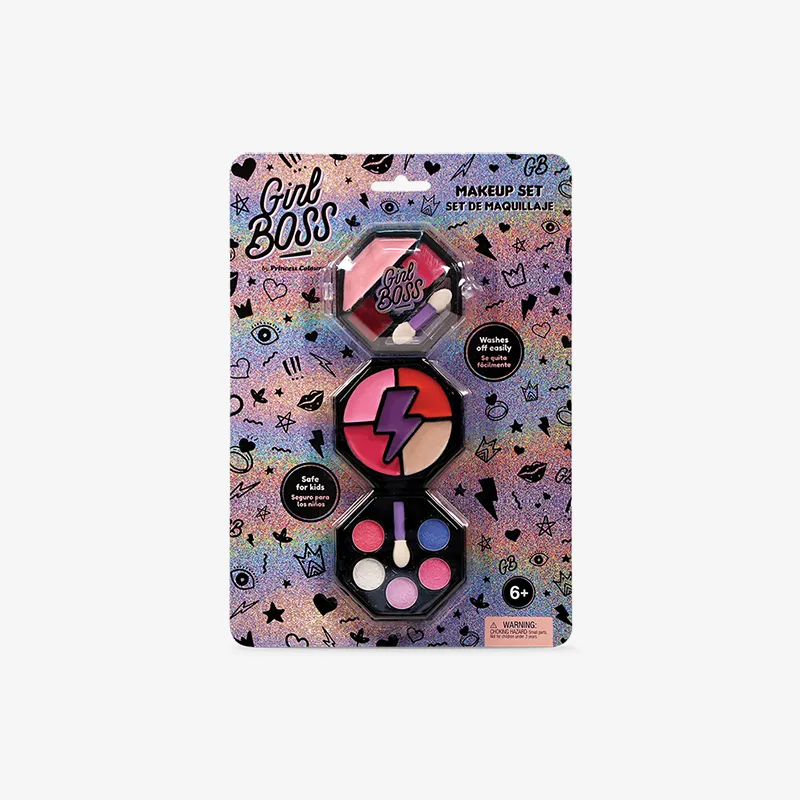 3 Decks Small Octagonal Makeup Case, Girl Boss