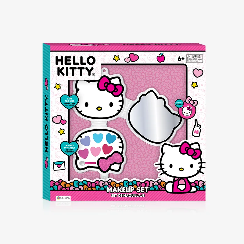 3 Decks Hello Kitty Face Folding Makeup Case, Hello Kitty