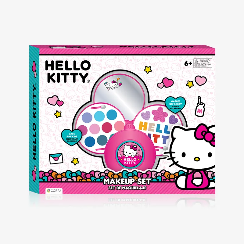 3 Decks Round Makeup Case, Hello Kitty