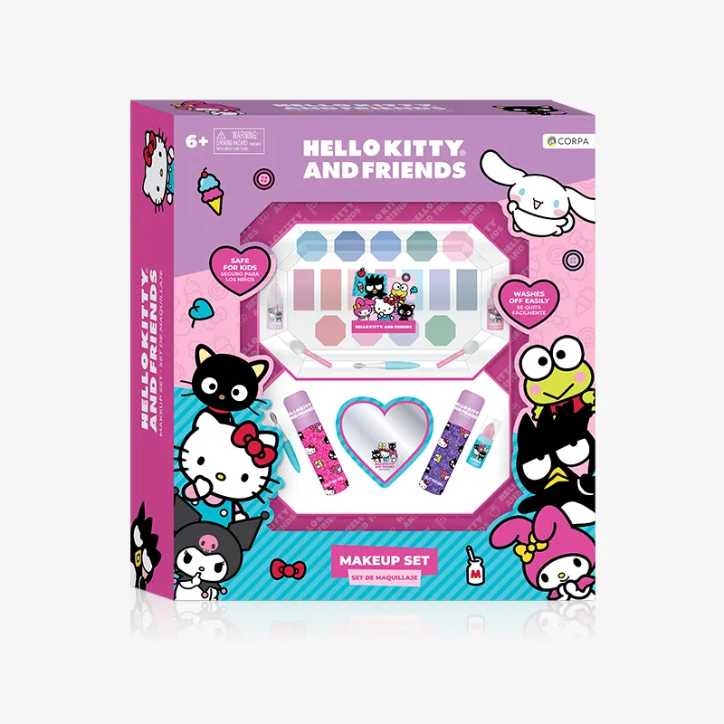 2 Decks Large Octagonal Makeup Case, Hello Kitty and Friends