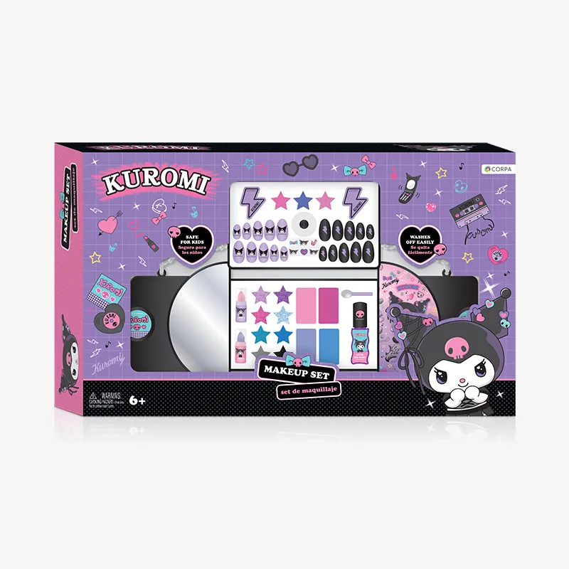 2 Decks Sliding Handbag With Makeup, Kuromi