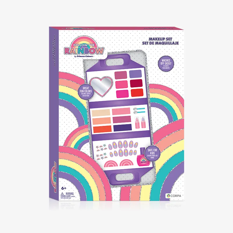Large Briefcase With Makeup, Follow the Rainbow