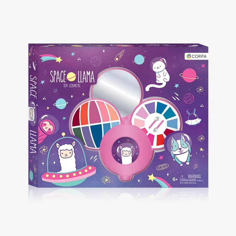 3 Decks round cosmetic case, Space Llama
